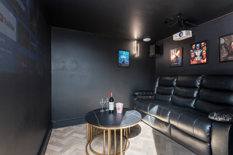 Cinema lounge at 4 Gordon Road for working professionals moving to Medway
